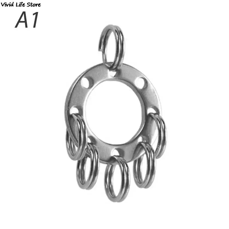 1/5Pcs EDC Bag Clip with Key Ring Carabiner Stainless Steel Outdoor Quicklink Tool