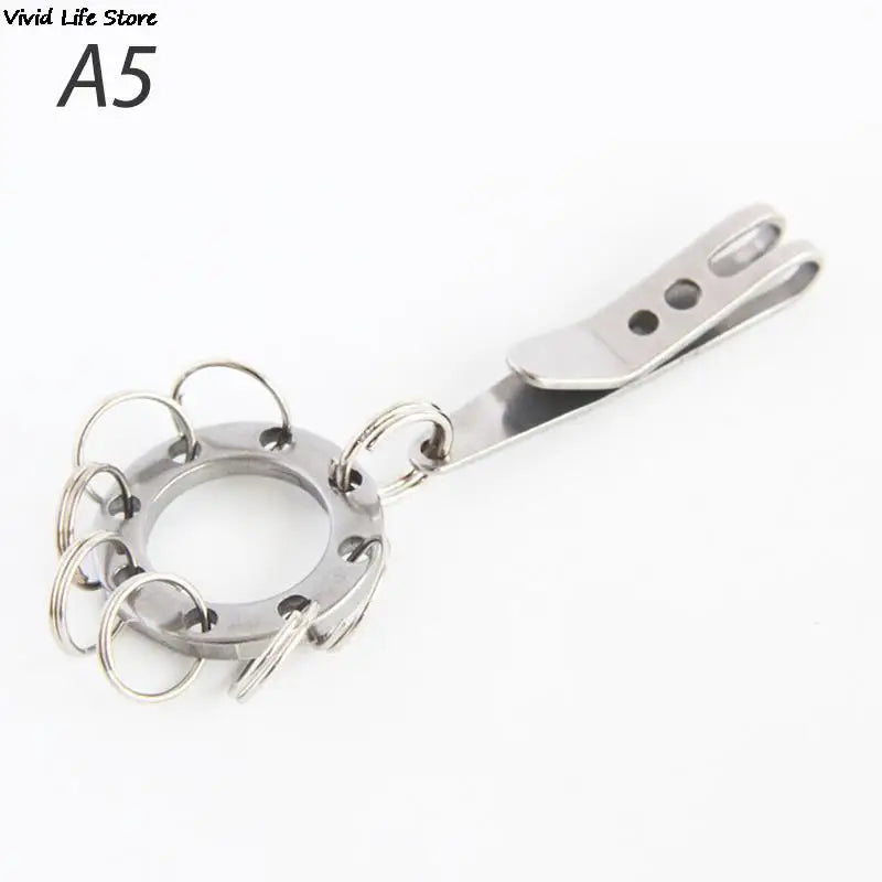 1/5Pcs EDC Bag Clip with Key Ring Carabiner Stainless Steel Outdoor Quicklink Tool