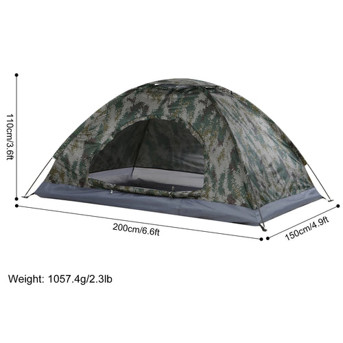 1/2 Person Ultralight Camping Tent Single Layer Portable Hiking Tent Anti-Uv Coating UPF 30+ for Outdoor Beach Fishing