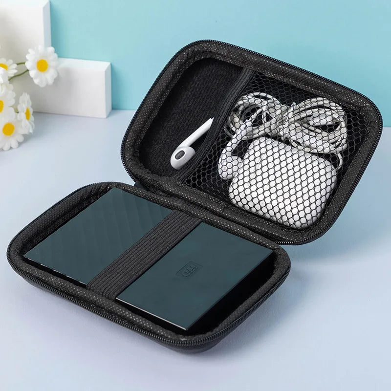 1/2Pcs Portable Eva Storage Bag Zipper Pouch Mobile Phone Charger Protection Bag Mobile Hard Disk Bag U Disk Data Cable Storage