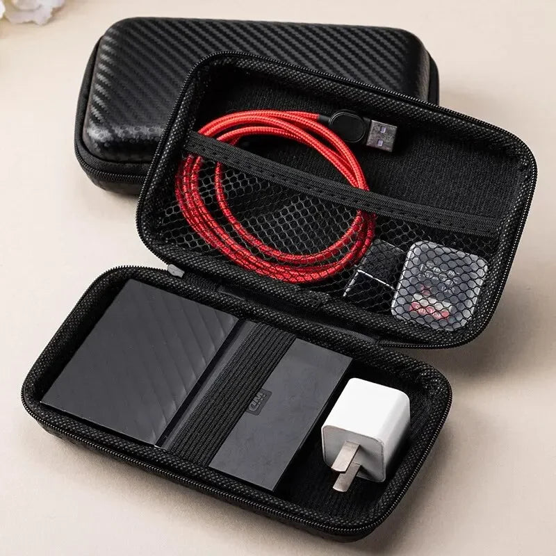 1/2Pcs Portable Eva Storage Bag Zipper Pouch Mobile Phone Charger Protection Bag Mobile Hard Disk Bag U Disk Data Cable Storage