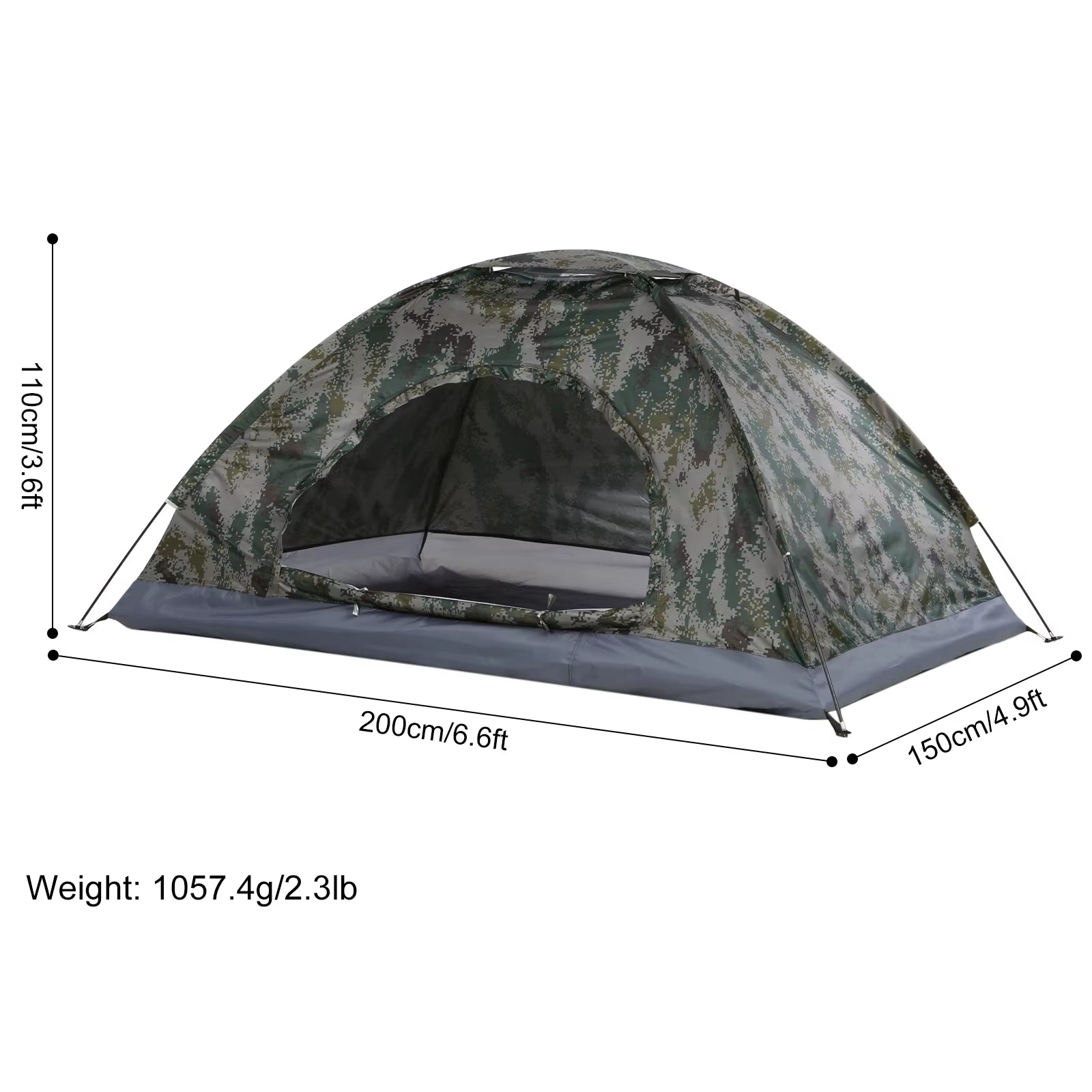 1/2 Person Ultralight Camping Tent Single Layer Portable Hiking Tent Anti-Uv Coating UPF 30+ for Outdoor Beach Fishing