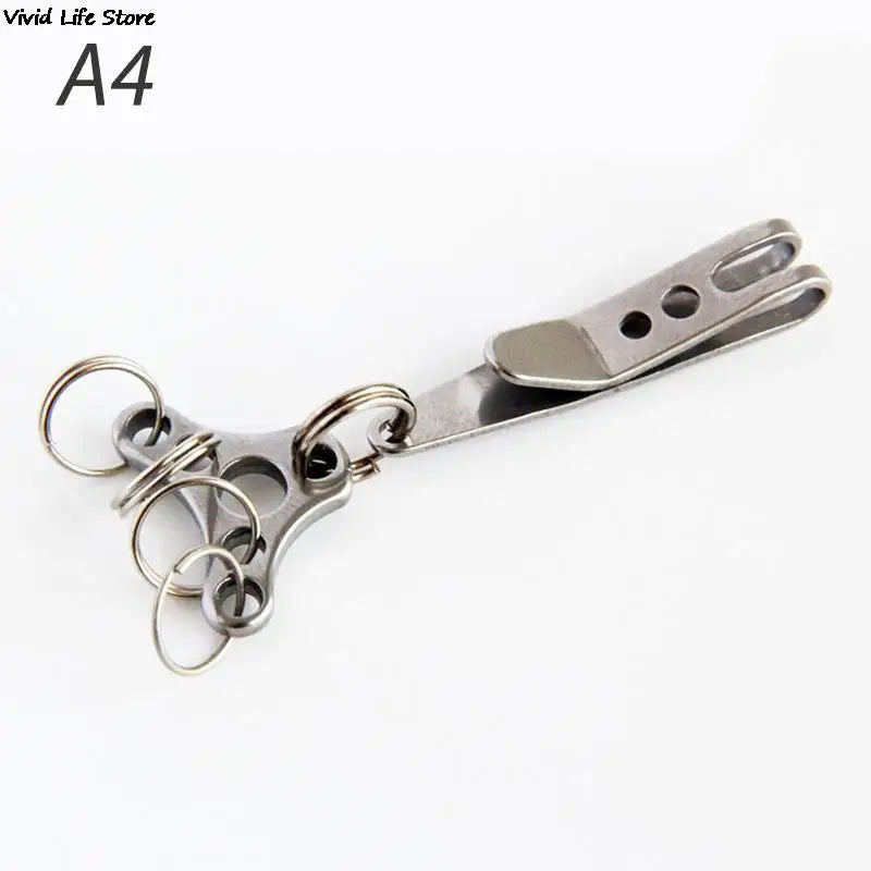 1/5Pcs EDC Bag Clip with Key Ring Carabiner Stainless Steel Outdoor Quicklink Tool